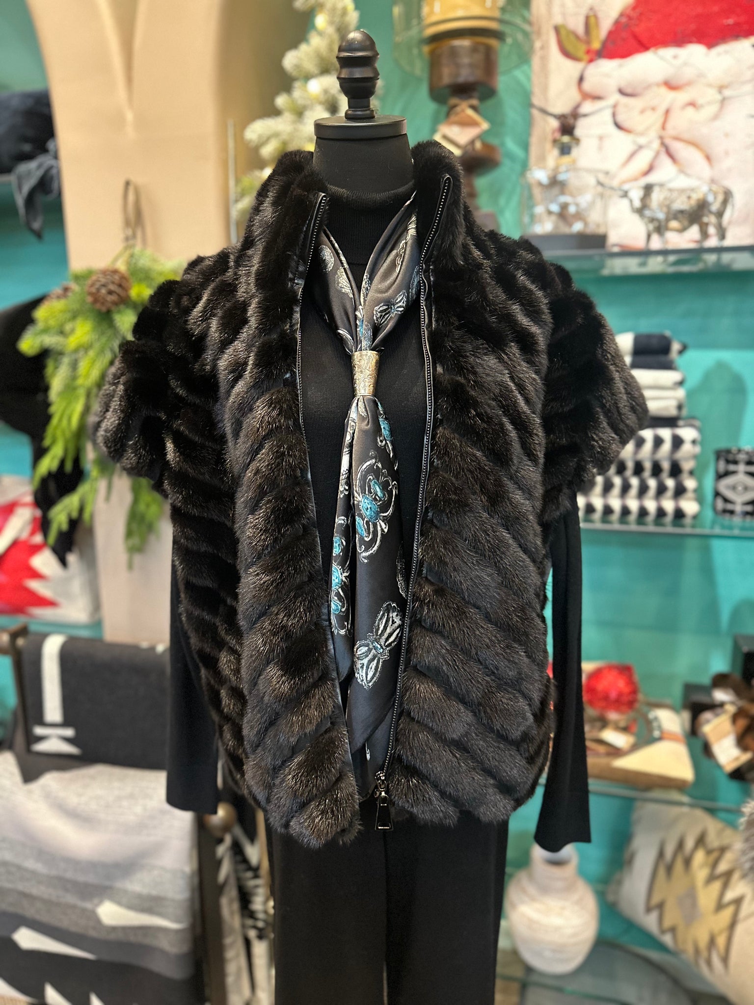 Mink Vest w/Front Zip