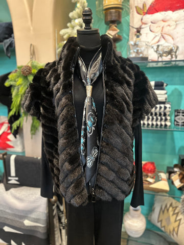 Mink Vest w/Front Zip