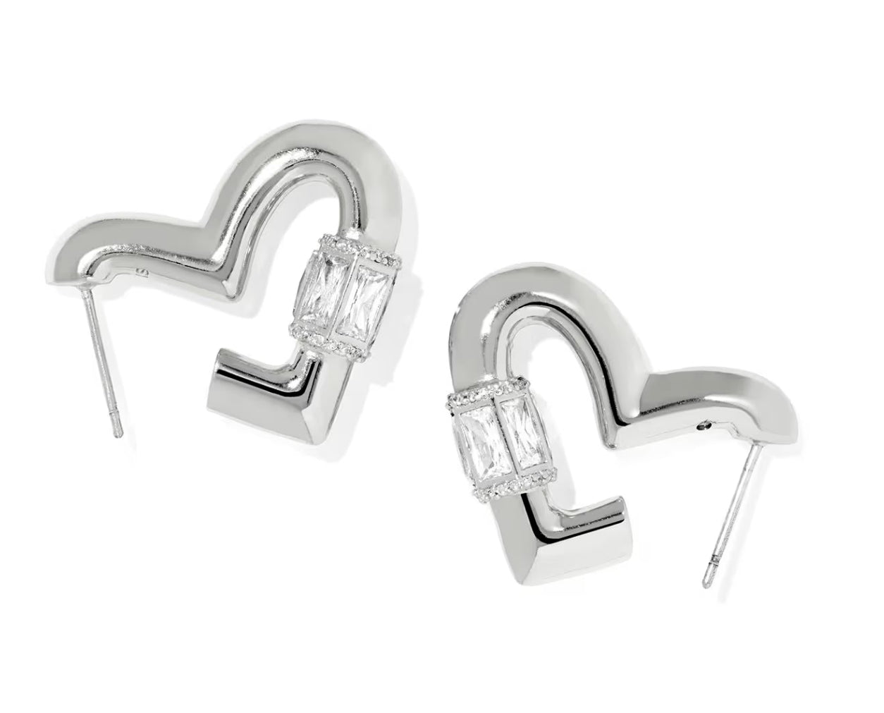 Kendra Scott Emery Heart Silver Hoop Earrings