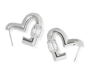 Kendra Scott Emery Heart Silver Hoop Earrings
