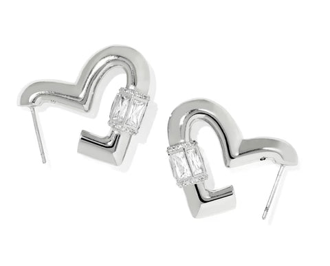 Kendra Scott Emery Heart Silver Hoop Earrings