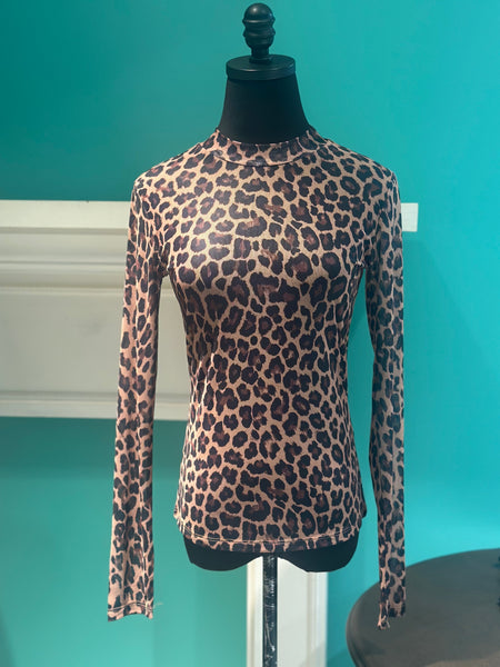 Leopard Mesh Top