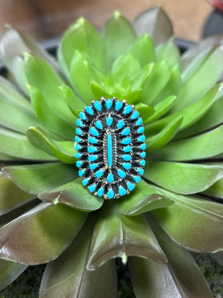 Adjustable Turquoise Cluster Ring