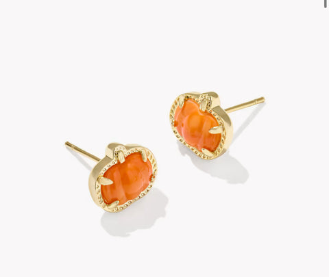 Kendra Scott Pumpkin Gold Stud Earrings