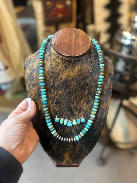 ITG Scott Skeets 7 Stone Turquoise Necklace