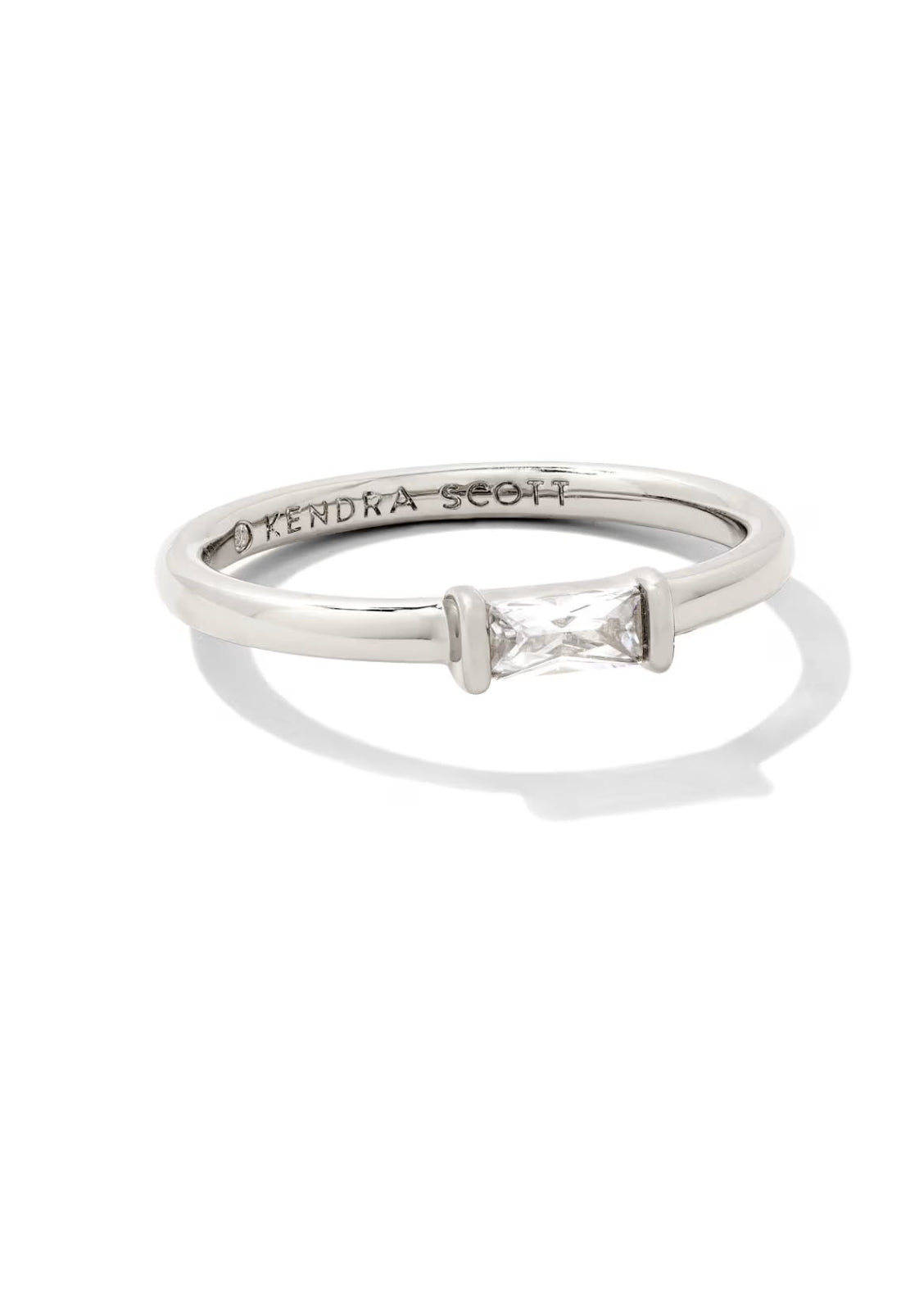 Kendra Scott Juliette Silver Band Ring in White CZ