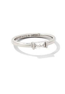 Kendra Scott Juliette Silver Band Ring in White CZ