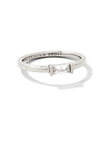 Kendra Scott Juliette Silver Band Ring in White CZ