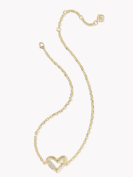 Kendra Scott Emery Heart Gold Short Pendant Necklace