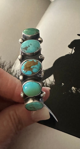 SLL 5 Stone Turquoise Cuff Bracelet