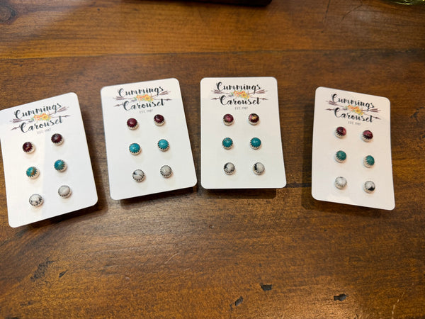 RSI 3 Piece Center Post Earring Set