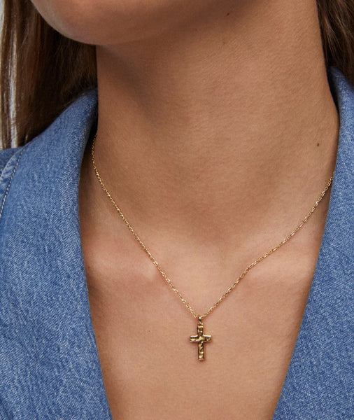 Kendra Scott Cross Pendant Necklace in Silver & Gold