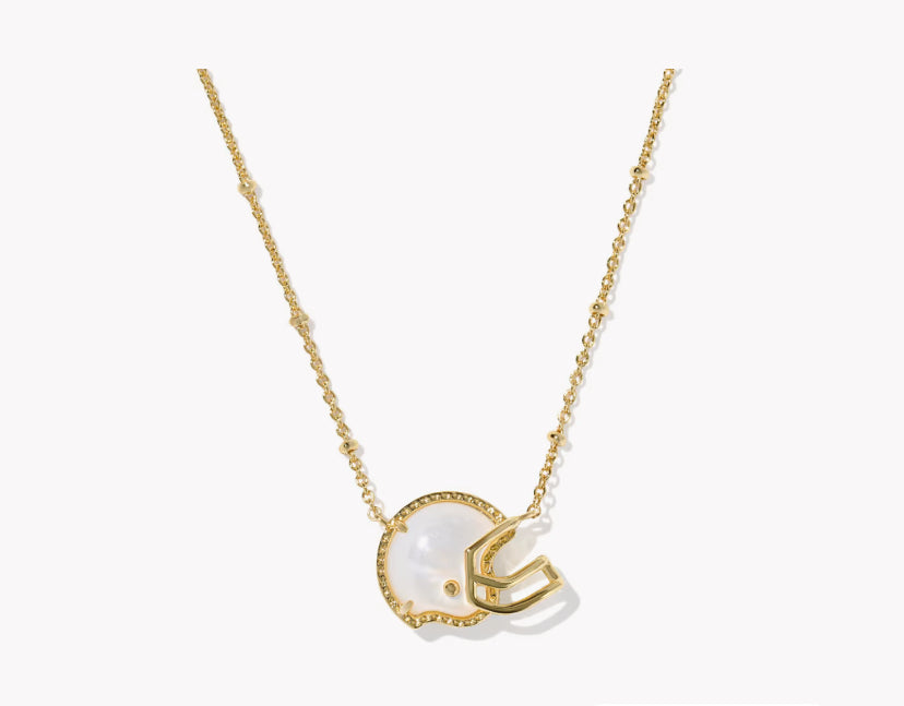 Football Helmet Gold Short Pendant Necklace