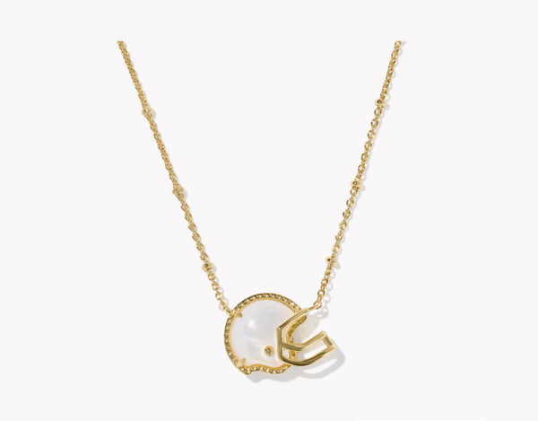 Football Helmet Gold Short Pendant Necklace