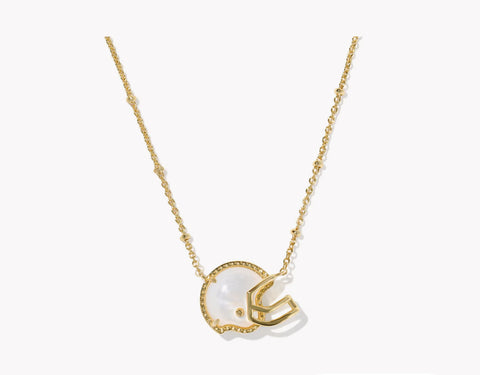 Football Helmet Gold Short Pendant Necklace