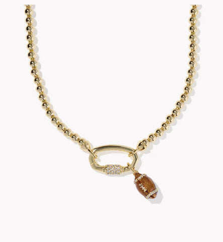 Kendra Scott Football Metal Stand Necklace in Gold & Silver