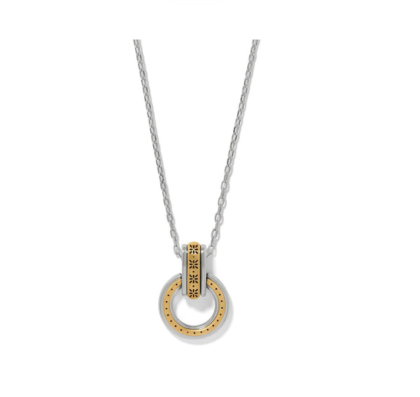 Mosaic Two Tone Link Ring Necklace