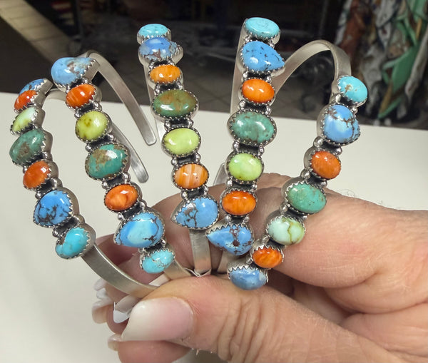 Multi Stone Cuff Bracelet
