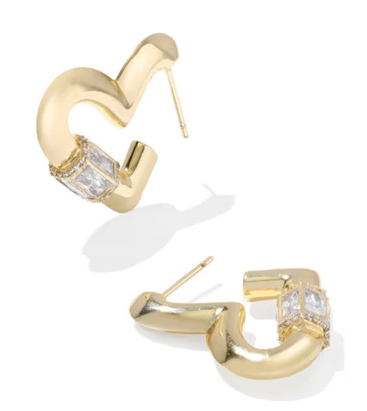 Kendra Scott Emery Heart Gold Hoop Earrings