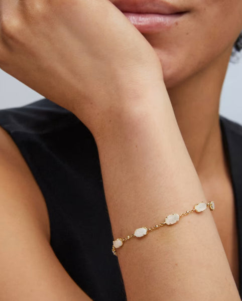 Kendra Scott Emilie Gold Chain Bracelet in Iridescent Drusy