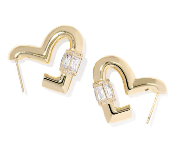 Kendra Scott Emery Heart Gold Hoop Earrings