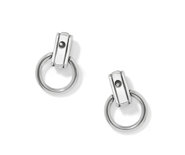 Mosaic Two Tone Mini Post Drop Earrings