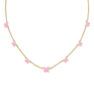 Kendra Scott Lillia Butterfly Pink Enamel in Gold & Silver