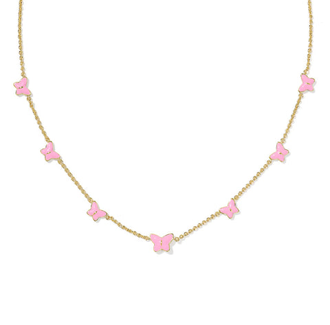 Kendra Scott Lillia Butterfly Pink Enamel in Gold & Silver