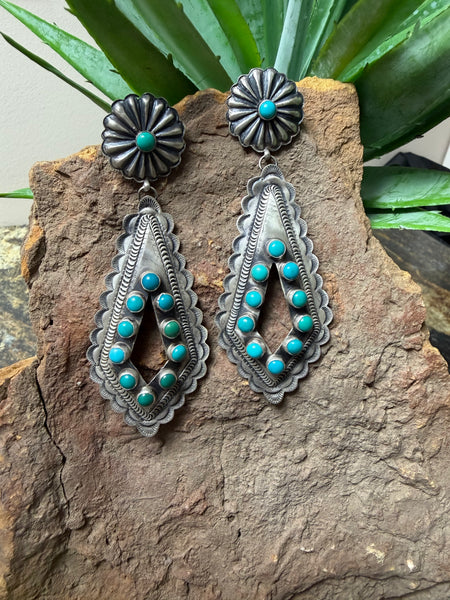 ALZ The Statement Stamped Post Earring w/Turquoise