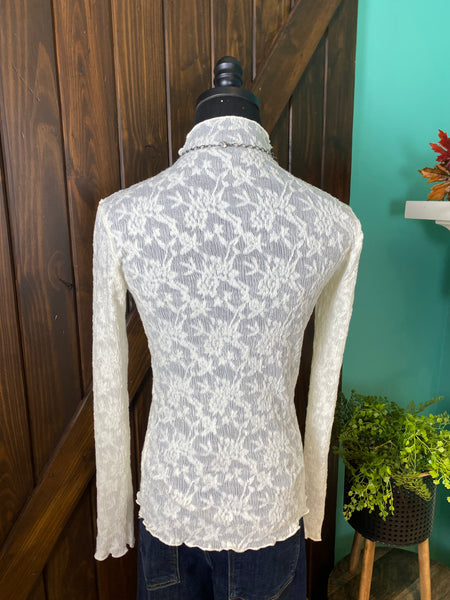 Mystree Lettuce Edge Sheer Top