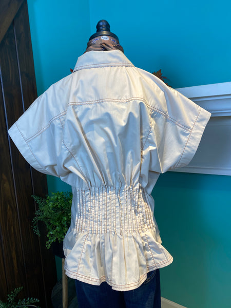 Entro Pleated Button Front Top