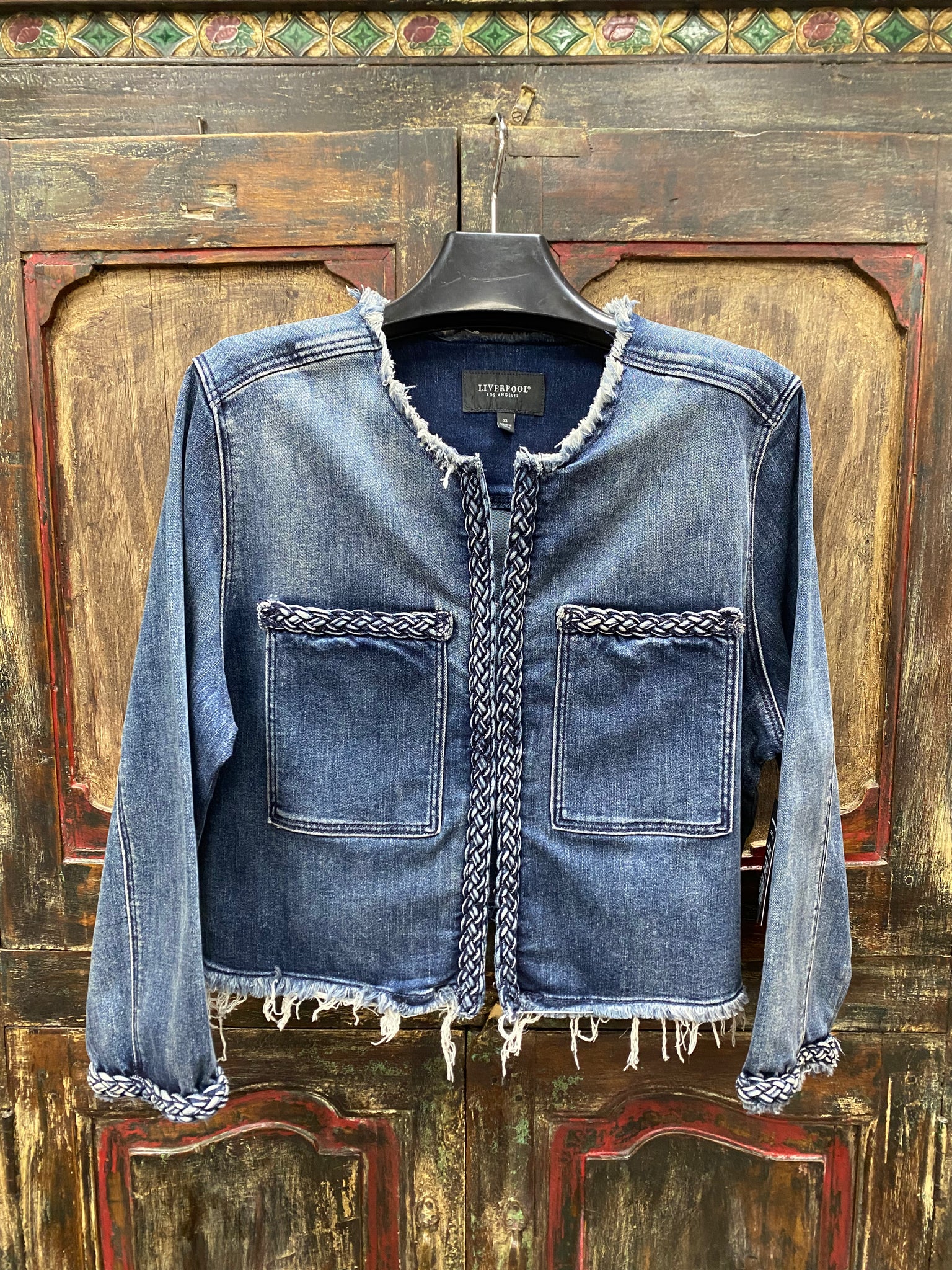 Liverpool Denim Jacket with Braid Detail