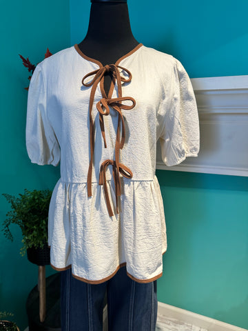 Rosa Clothing Tie Front Top
