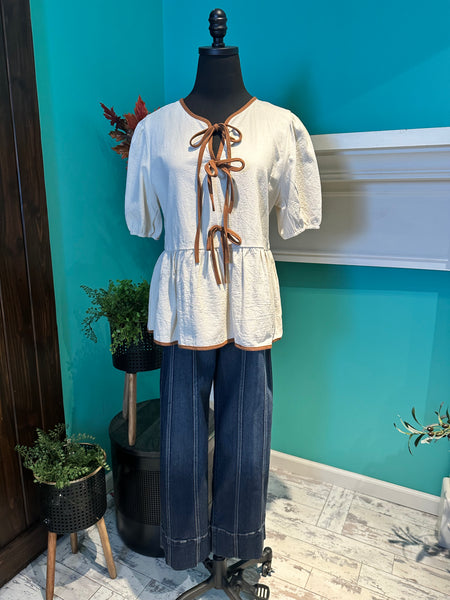Rosa Clothing Tie Front Top