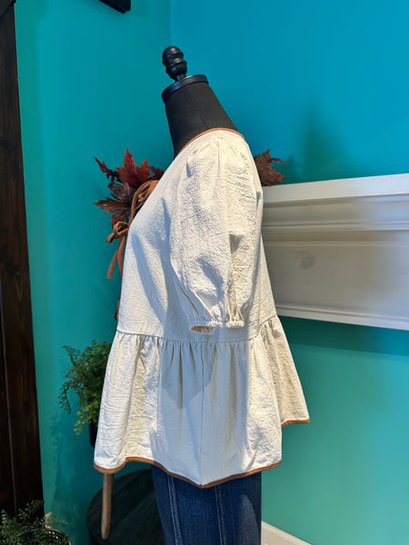Rosa Clothing Tie Front Top