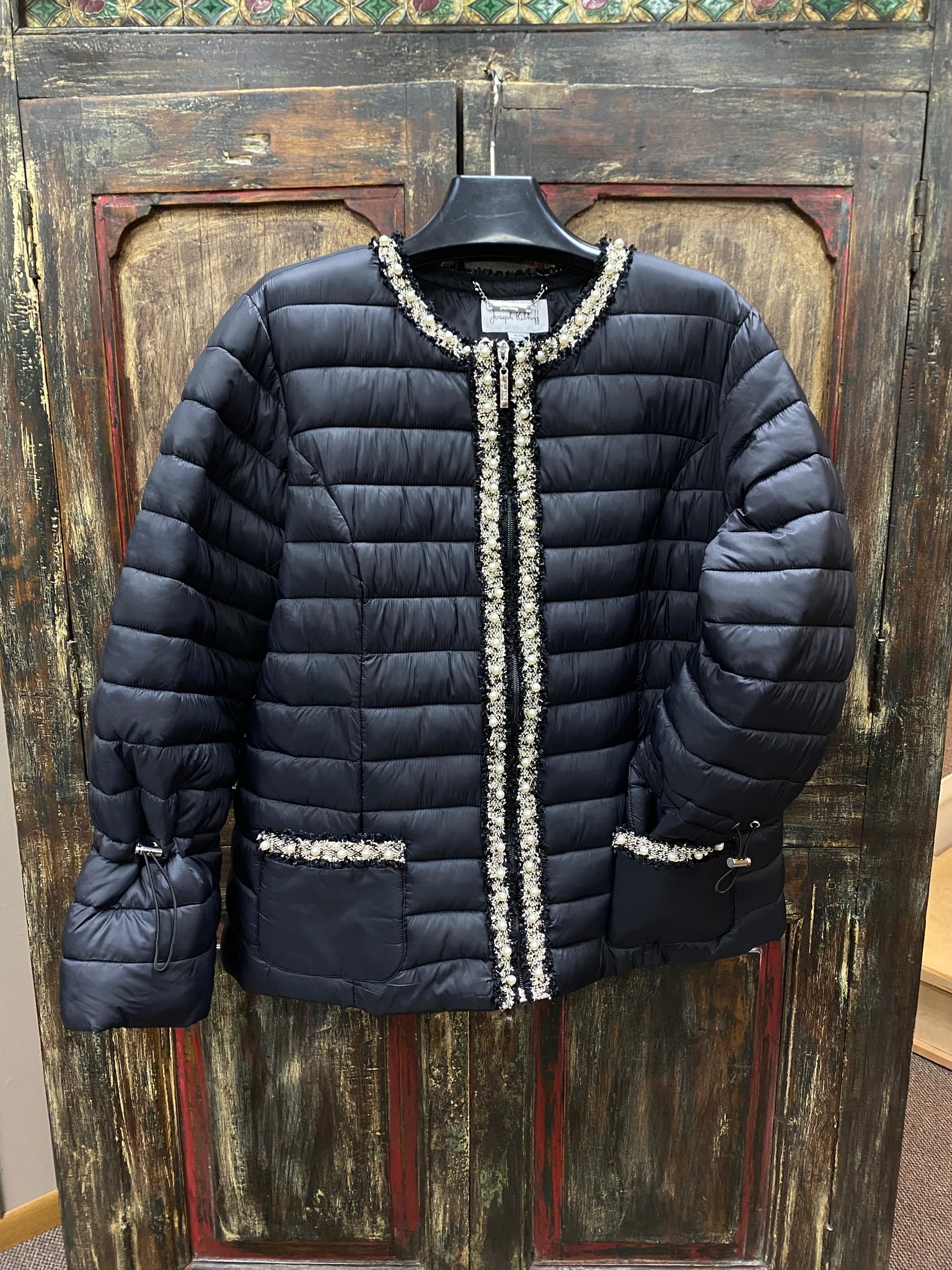 Joseph Ribkoff Quilted Pearl Trim Jacket