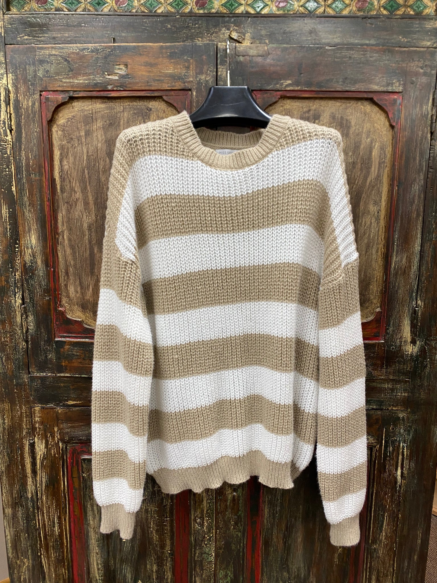 Miss Sparkling Striped Knit Sweater