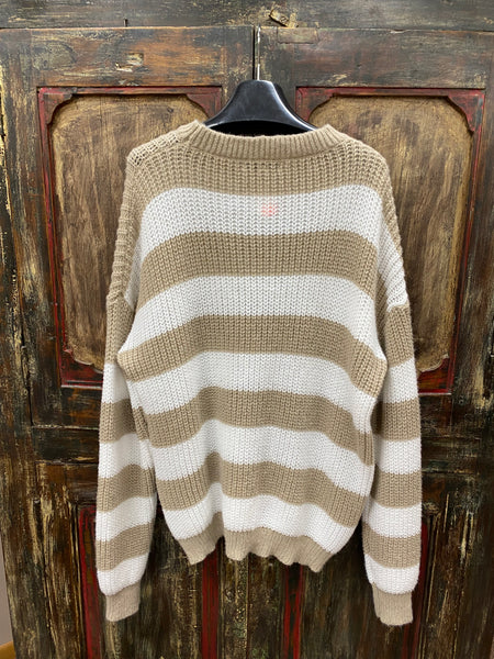 Miss Sparkling Striped Knit Sweater