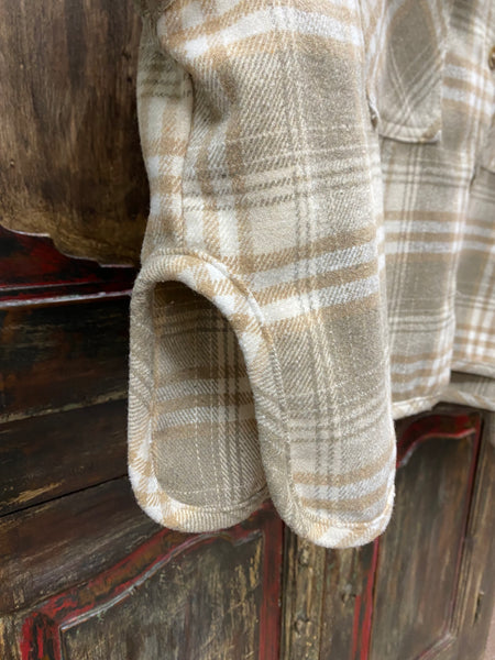 Buttermelon Plaid Crop Shacket