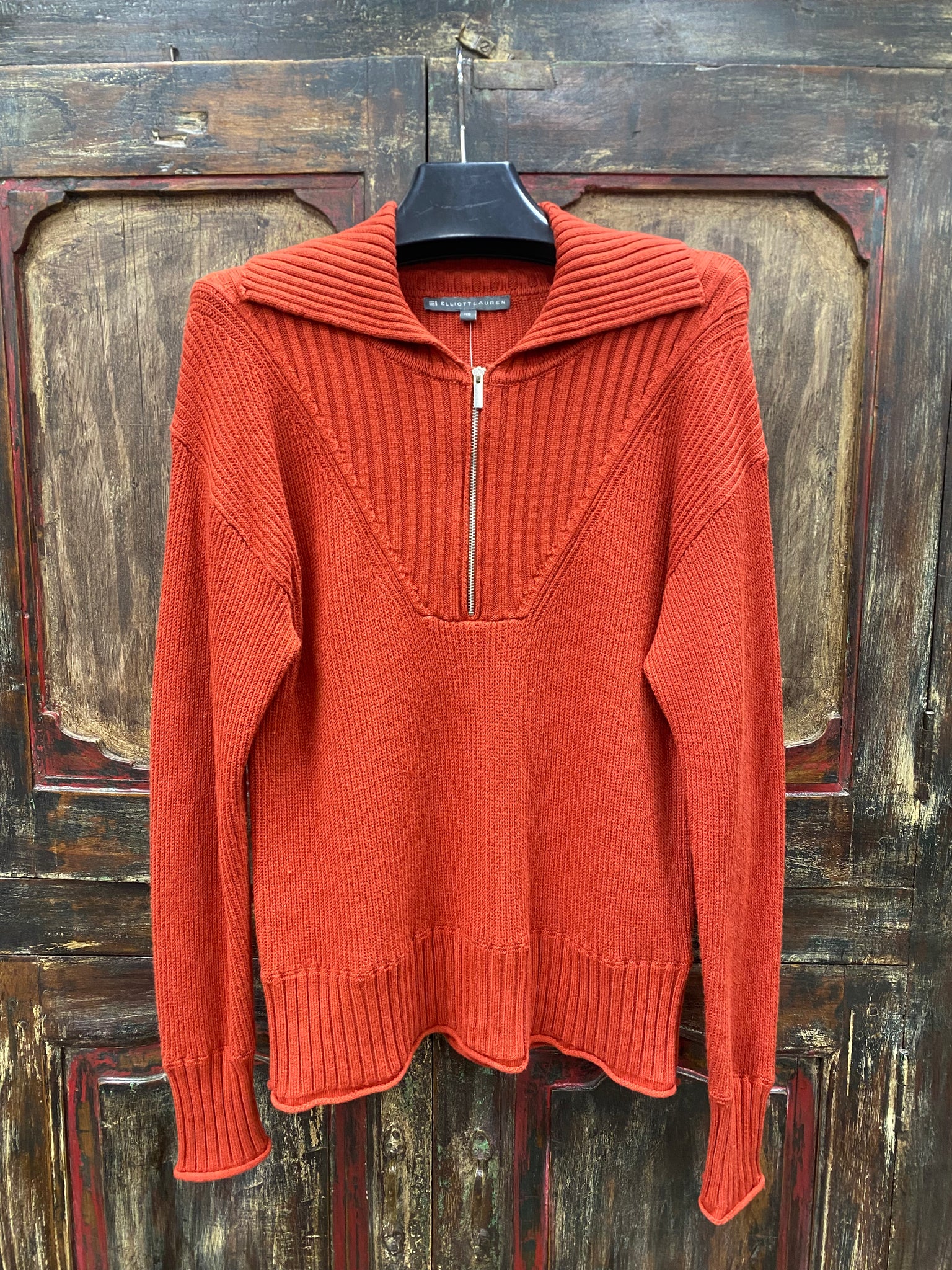 Elliott Lauren 1/4 Zip Ribbed Sweater
