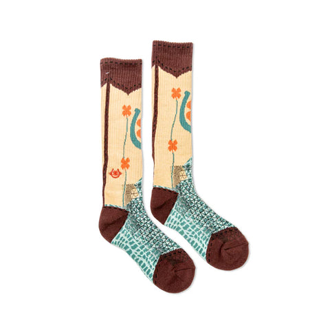 Lucky Chuck - Luck Shit Kickers Tan/Brown Socks