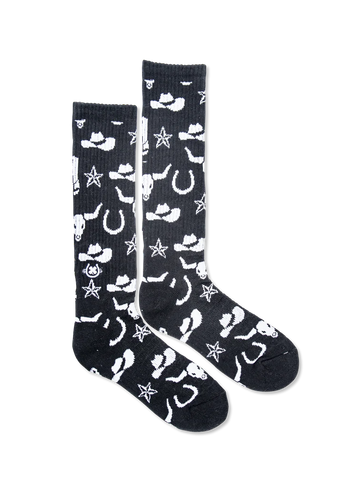 Lucky Chuck Get Western black & white Socks