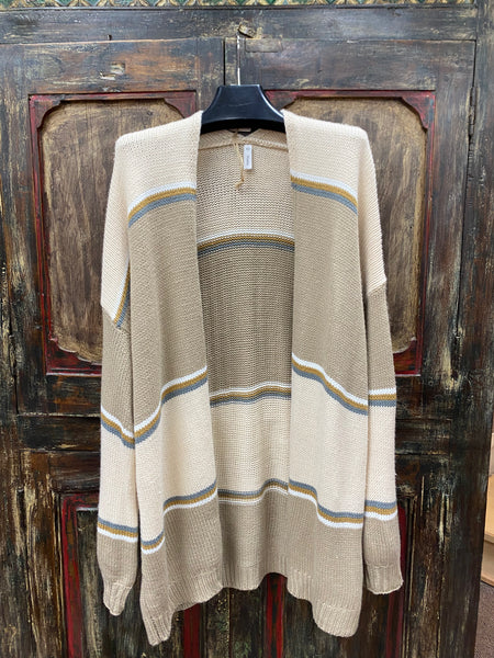 Wishlist Striped Open Front Cardigan