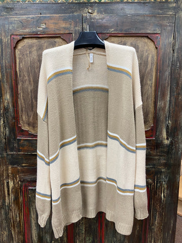 Wishlist Striped Open Front Cardigan