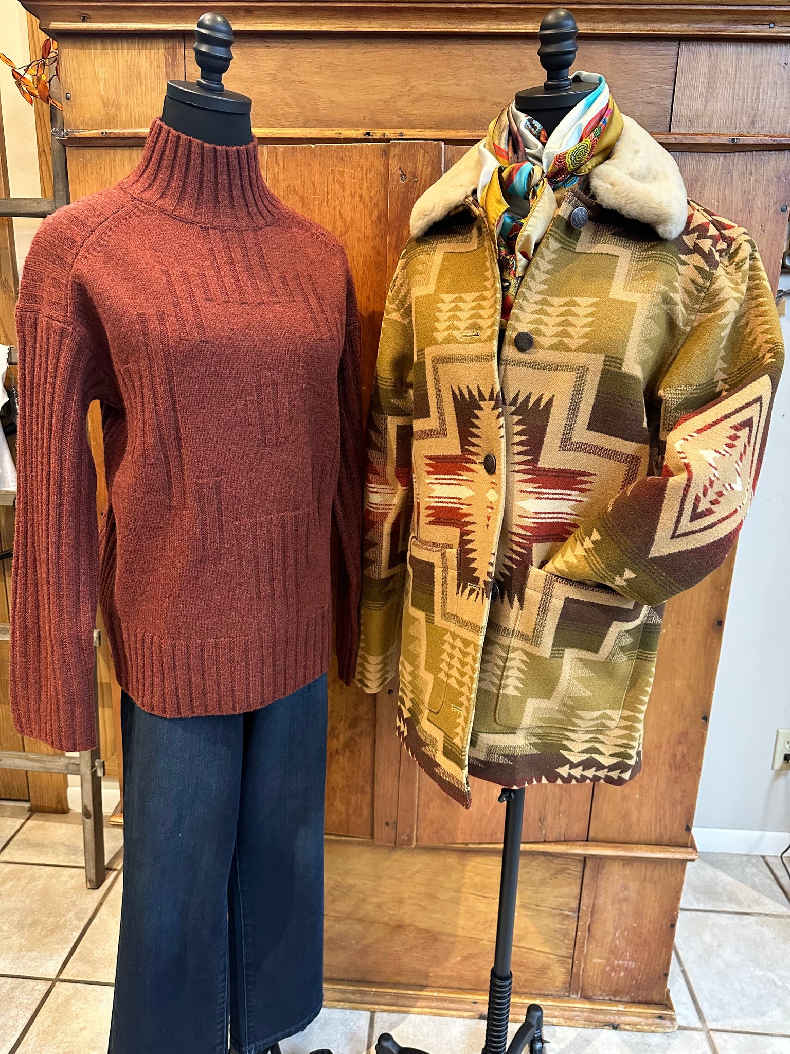 Pendleton Oversized Mock Neck Pullover Sweater