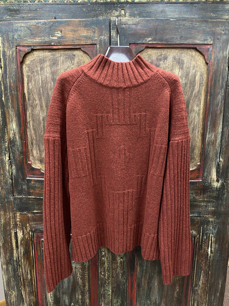 Pendleton Oversized Mock Neck Pullover Sweater