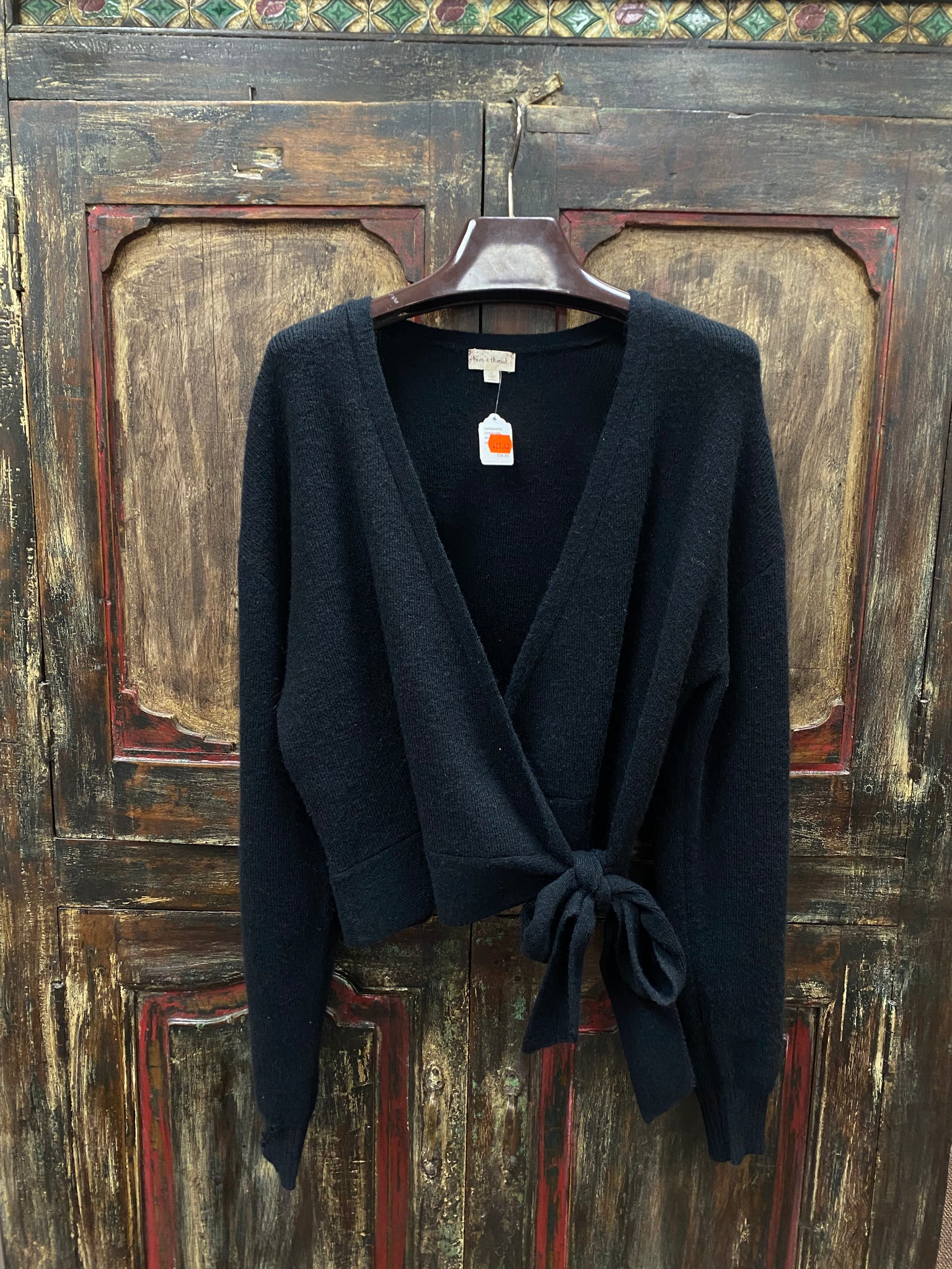 Hem & Thread Wrap Sweater