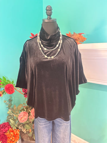 Umgee Velvet T-neck Style Top