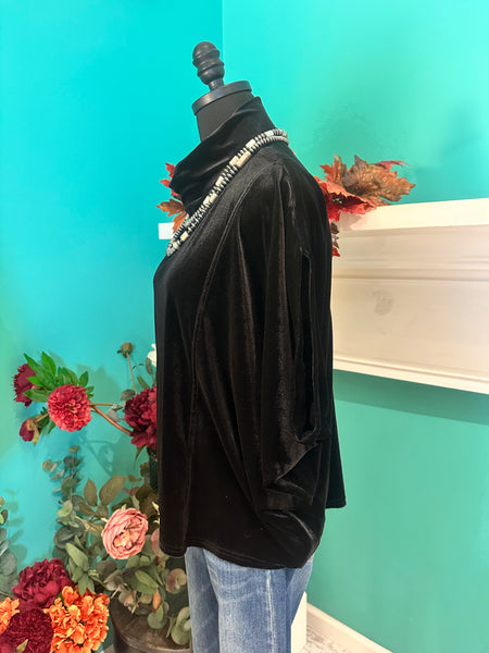 Umgee Velvet T-neck Style Top