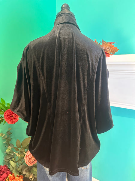 Umgee Velvet T-neck Style Top